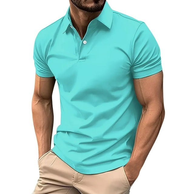 Camisas de Manga Corta Casual de Color Sólido Cuello Girado Abajo, Blusa de Poliéster Transpirable para el Hogar, Diario Y Cuatro Estaciones