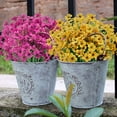 thumbnail image 3 of Viworld 6 Bundles Artificial Flowers UV Resistant Fake Plants Outdoor Faux Plastic Flowers Garden Window Box Porch Home Decor, Yellow, 3 of 9