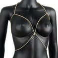 thumbnail image 2 of HOOUN Women's Fashion Rhinestone Chain Sexy Bra Chain Body Chain Nightclub Jewelry-Silver, 2 of 5