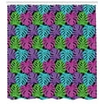 thumbnail image 3 of Crazy Shower Curtain, Rainbow Colored Composition of Tropical Foliage Fantastic Hawaii Nature Illustration, Fabric Bathroom Set with Hooks, 69W X 70L Inches, Multicolor, by Ambesonne, 3 of 3
