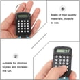 thumbnail image 4 of 2 Pcs Mini Calculator Keychain Portable Cute Cartoon Calculator Electronic Pocket Calculator with Keyring Kids Student School Supplies Key Decoration (Black), 4 of 8