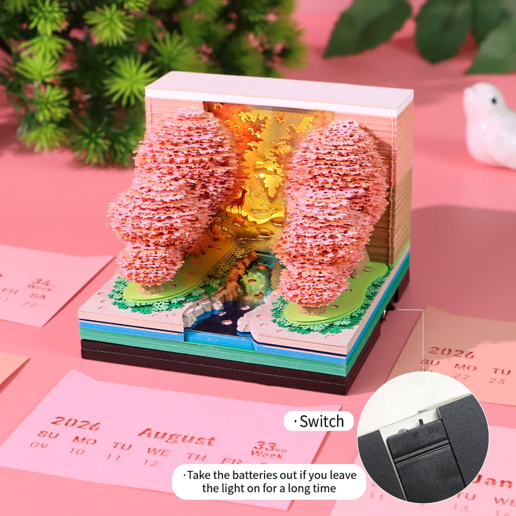 7829 Artistic 2026 Desk Calendar With 3D Crafted Design And Practical Removable Writing Pages