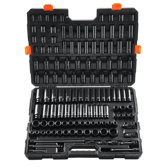 Impact Sockets Set 130PCS 6-Point 3/8" & 1/2" Drive Bit Ratchet Tool Kit,