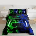thumbnail image 4 of Erosebridal Gradient Gamepad Comforter Sets Twin Size, Abstract Geometric Comforters & Duvets, Gaming Reversible Duvet Insert, Lightweight Room Decoration, 2pcs, 4 of 7