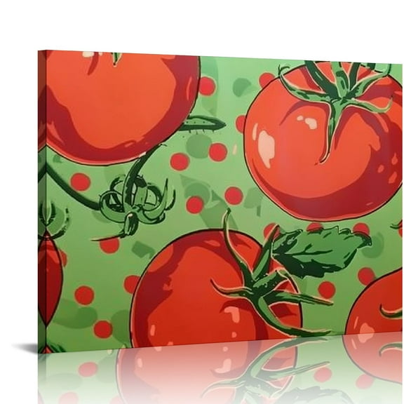 Fenyluxe Tomatoes Theme Canvas Wall Art Decor Ready To Hang for Home, Living Room, Bedroom, Kitchen - Ideal Gift for Various Occasions 16x12in