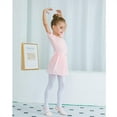 thumbnail image 2 of Stelle Ballet Short Sleeve Leotard with Separate Adjustable Tie Skirt Tights Dance Dress Outfit for Girls,Ballet Pink,8 Years, 2 of 7