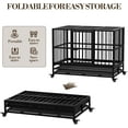 thumbnail image 4 of 37 Inch Dog Crates,Folding Metal Crates Dog Kennels Outdoor and Indoor,Pet Dog Cage Crate with Wheels,Double Door,Removable Tray for Small,Medium and Large Dogs, 4 of 8
