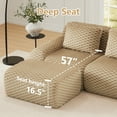 thumbnail image 6 of Aukfa 114" L-Shaped Modular Sectional Sofa, 29" Deep Seat Oversized Cloud Couch with Ottoman, Flannelette Upholstered 3-Seater Sofa for Living Room, Light Camel, 6 of 8