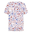 thumbnail image 5 of Short Sleeve Split Neck T Shirts for Women Plus Size Stars and Stripes 250th Anniversary USA Oversized Tunic Summer Casual Lightweight Tee White L, 5 of 5