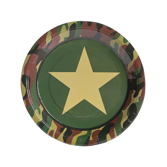 Army/Camo Dinner Plates - Party Supplies - 8 Pieces