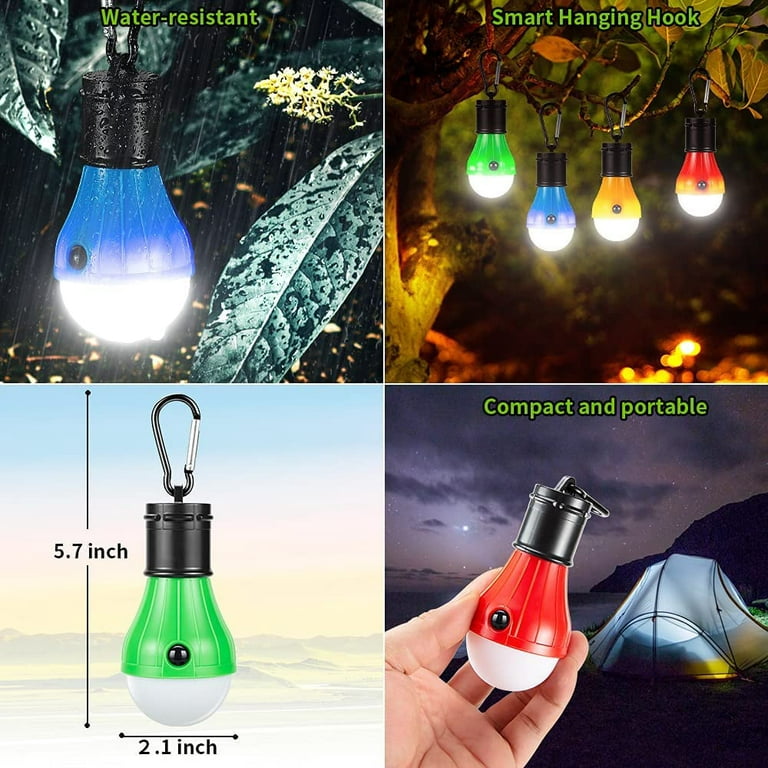 LED Camping Light [4 Pack] Portable LED Tent Lantern for Backpacking Camping  Hiking Fishing Emergency Light Battery Powered Lamp 