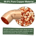 thumbnail image 5 of Uxcell 10 Pcs Elbow Copper Fitting, 45 Degree Copper Pipe Fitting C x C Short Radius Tube Connector, Great for HVAC Refrigeration (1" Nominal Size), 5 of 6