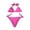 Pink, variant on New Solid Color Diamond Embedding Bikini Bandage Split Swimwear Multi Color Push up Bikini Swimsuit for Women,White Large