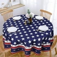 thumbnail image 6 of 4th of July Tablecloth Round 60 x 60 inch Memorial Day Patriotic Table Cloths Waterproof American Flag Table Cloth for Round Table, 6 of 6