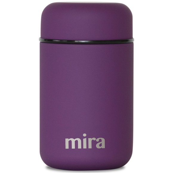 MIRA Bocal Alimentaire Isolé Thermos pour Aliments Chauds & Soupe, Conteneur à Lunch Compact en Acier Inoxydable pour Repas à Emporter - 13.5 oz, Violet