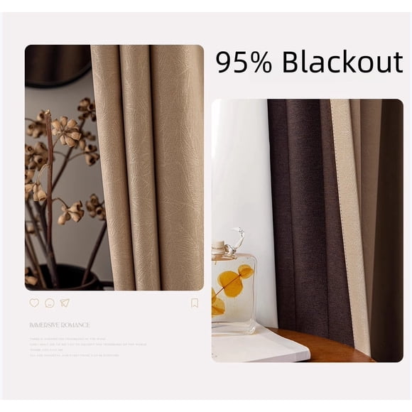 Cortinas para ventana de sala de estar de 310cm de altura, cortinas opacas para dormitorio, cortina oscura, tratamiento de ventana con aislamiento térmico, 90-95%