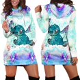 thumbnail image 4 of 2023 Nuevo vestido con capucha de Stitch, suéter, vestido de moda de Disney, sudadera, vestido con capucha con estampado 3D por todas partes para mujer, 4 of 5