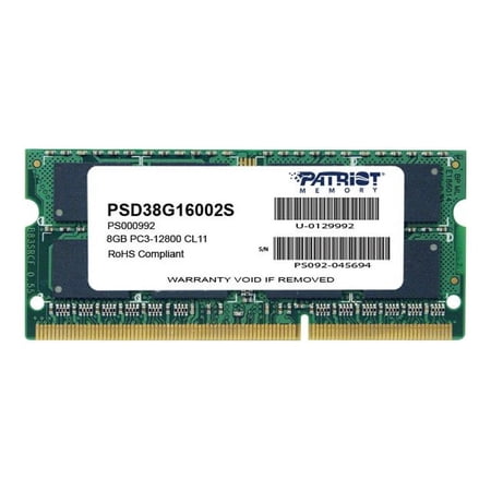 UPC: 0815530013273 | Patriot Signature Line – DDR3 – module – 8 GB – SO-DIMM 204-pin – 1600 MHz / PC3-12800 – CL11 – 1.5 V – unbuffered – non-ECC