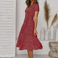 thumbnail image 4 of JUNWELL sous 10.00 Robes de Femmes Sans Manches Femmes de Mode d'Été V-Cou Bandage Point Imprimé Décontracté Robes à Manches Courtes, 4 of 9