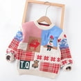 thumbnail image 4 of Mrzhqd Girls Sweaters Casual Knitted Fashion Soft Sweater Crew Neck Long Sleeve Christmas Reindeer Plaid Print Tops Fall Winter Kids Clothes White Size 10-11 Years, 4 of 7