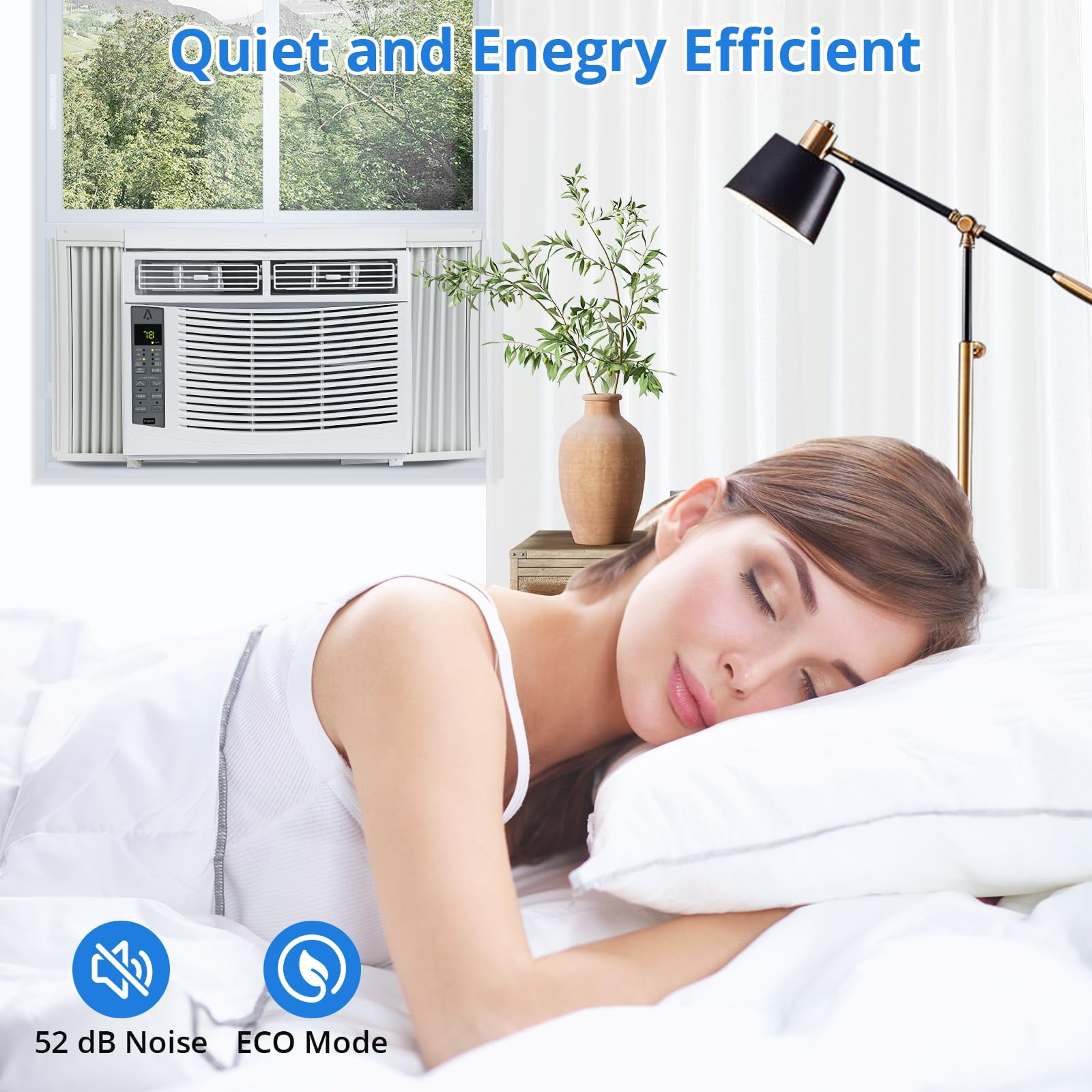 TROPOW 115V Window-Mounted Air Conditioner 6,000 BTU with Remote/APP Control and ECO Mode