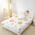 thumbnail image 6 of jejeloiu Cute Flower Full Size Sheets,Plant Theme Bed Sheets,Orange Blue White Sheet Sets For Girls Kids,Microfiber Room Decoration,4pcs, 6 of 7