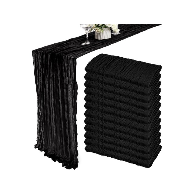 12 Pack Cheesecloth Table Runner 35x120 Inch / 35x157 Inch Boho Gauze Table Runner 10Ft / 13Ft Cheese Cloth Long Table Runner Romantic Table Runner f