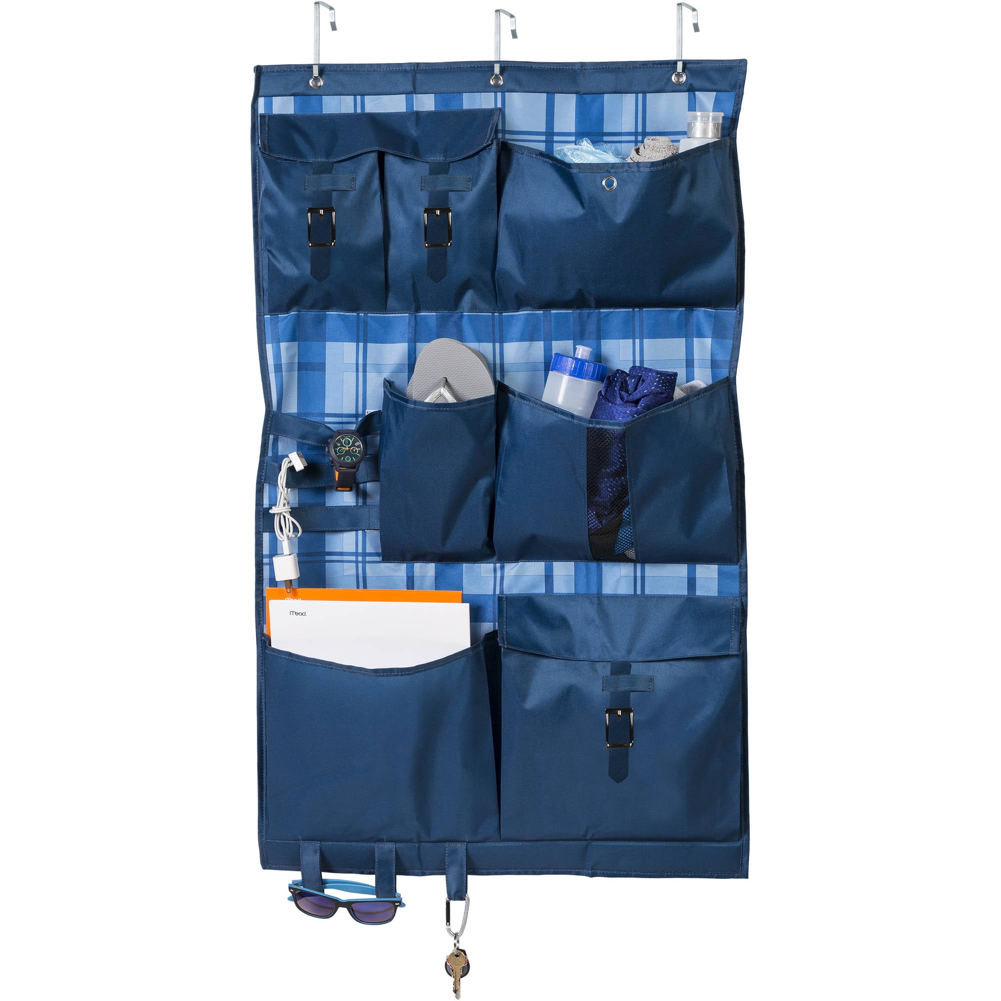 HoneyCanDo 7Pocket Hanging Organizer, Blue, 1 Count