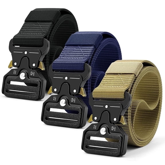 YOORAN Men's Belt,3 Pack Nylon Mesh Breathable Multifunctional Men's Outdoor Belt Lightweight and Wearable