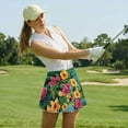 thumbnail image 2 of Yuyamidu Colorful Hibiscus Golf Skirts for Women Palm Leaves Women's Athletic Skirt Casual Stylish Tennis Skorts for Woman Skirts with Shorts Size 2XL, 2 of 7
