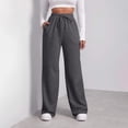 thumbnail image 5 of HAJWOH Baggy Wide Leg Sweatpants for Women Fleece High Waist Joggers with Pockets Lightweight Comfy Drawstring Sweat Pants, 5 of 6