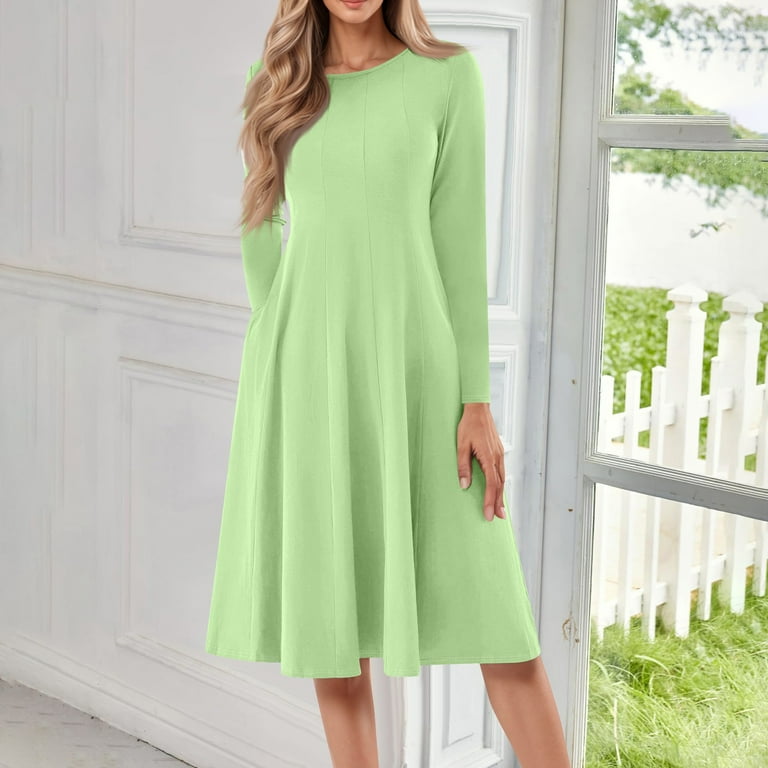 knee length dresses for ladies Melody Light Green Cotton Midi Tiered Dress – Finery London main image 1