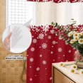 thumbnail image 2 of No Hook Shower Curtain with Built-in Rings - Red Christmas Washable Waterproof Fabric Bathroom Curtains for Hotel,Rentals, 60 X 72 Inch Long , Winter Falling White Snowflakes, 2 of 9