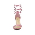 thumbnail image 6 of BLISSFUL STEP Lace Up Open Toe Stiletto Heeled Sandals for Women Pink 10, 6 of 7