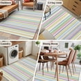 thumbnail image 5 of 3'x5' Area Rugs, Colorful Striped Indoor Outdoor Area Rug for Living Room Bedroom, Farmhouse Rainbow Color Stripes Washable Bathroom Rugs Kitchen Floor Carpet Mats Home Decor Aesthetic, 5 of 8