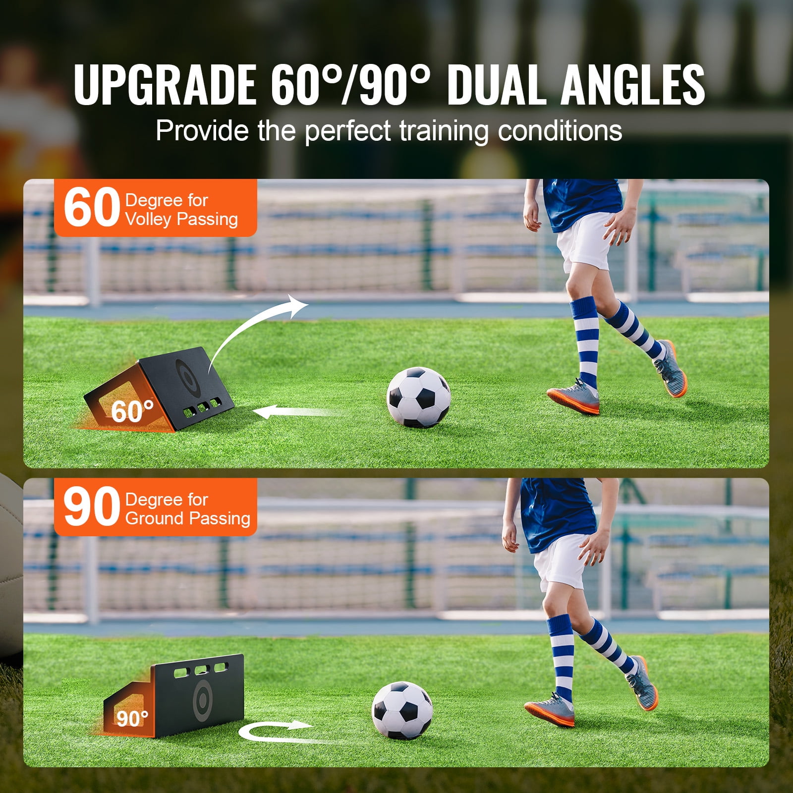 KFFKFF Football Return Board, Compact 32"X12" Football Barrier with Dual Angle Bounce, Collapsible HDPE Return Panel, Football Coaching Gear for Children and Adults, Drills for Passes & Shots