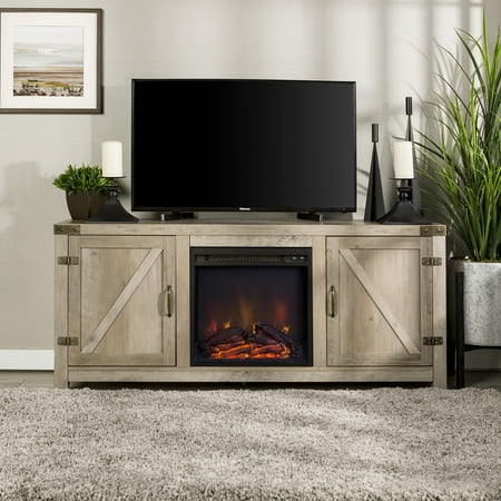 Manor Park Modern Farmhouse Barn Door Fireplace Tv Stand For Tv S