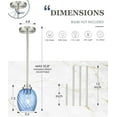 thumbnail image 3 of Pendant Lights Kitchen Island, 1-Light Brushed Nickel Pendant Lighting with Striped Blue Glass Shade, Modern Hanging Light Fixtures for Entryway Dining Room, AD-22299-2P-BL, 3 of 14
