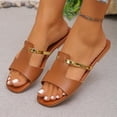 thumbnail image 4 of Domuza Women's Casual Versatile Flat 2026 Spring Summer Trendy Textured Comfortable Beach Sandals Brown 6.5（EU-37）, 4 of 4