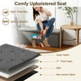 thumbnail image 3 of Giantex 43” Folding Storage Ottoman Bench, Linen End of Bed Bench w/Padded Seat, Pocket & Divider, Foot Stool Footrest Storage Chest, Grey, 3 of 8