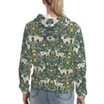 thumbnail image 7 of Disketp Deer And Flowers Womens Casual Hoodies Crew Neck Long Sleeve Sweatshirts Pullover Tops-X-Large, 7 of 7