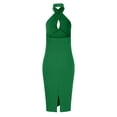thumbnail image 7 of IROINNID Bodycon Dress For Women Halter Sleeveless Summer Sexy Slimming Backless Halter Neck Dresses V-Neck Solid Color Dress, 7 of 7