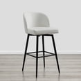 thumbnail image 6 of CHITA 30" Swivel Upholstered Counter Bar Stools with Back & Metal Legs Fabric in CloudSet of 4,Faux Leather in white, 6 of 8