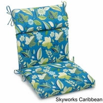 Blazing Needles 22-inch by 45-inch Three-section Outdoor Seat/Back Chair Cushion - 22 x 45 Skyworks Caribbean