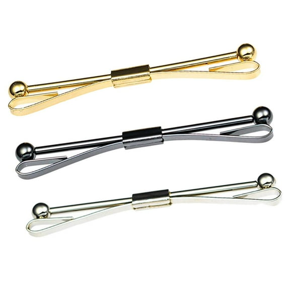 3 of pack Classic Tie Collar Pin Shirt Clip Bar Brooch Formal Suit Jewelry 6.2cm