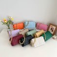 thumbnail image 2 of Bolso de hombro cuadrado pequeño para mujer, de color sólido, sencillo, con cadena gruesa, bordado a la moda, estilo coreano, portátil, para debajo del brazo, 2 of 6
