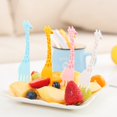 thumbnail image 2 of Giraffe Fruit Fork Children's Plastic Tableware Set Creative Dessert Forks 12 Pcs, 2 of 7