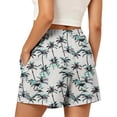 thumbnail image 3 of Yievot Beach Shorts for Women Graphic Print Drawstring Elastic Waist Summer Vacation Casual Shorts with Pockets, 3 of 5