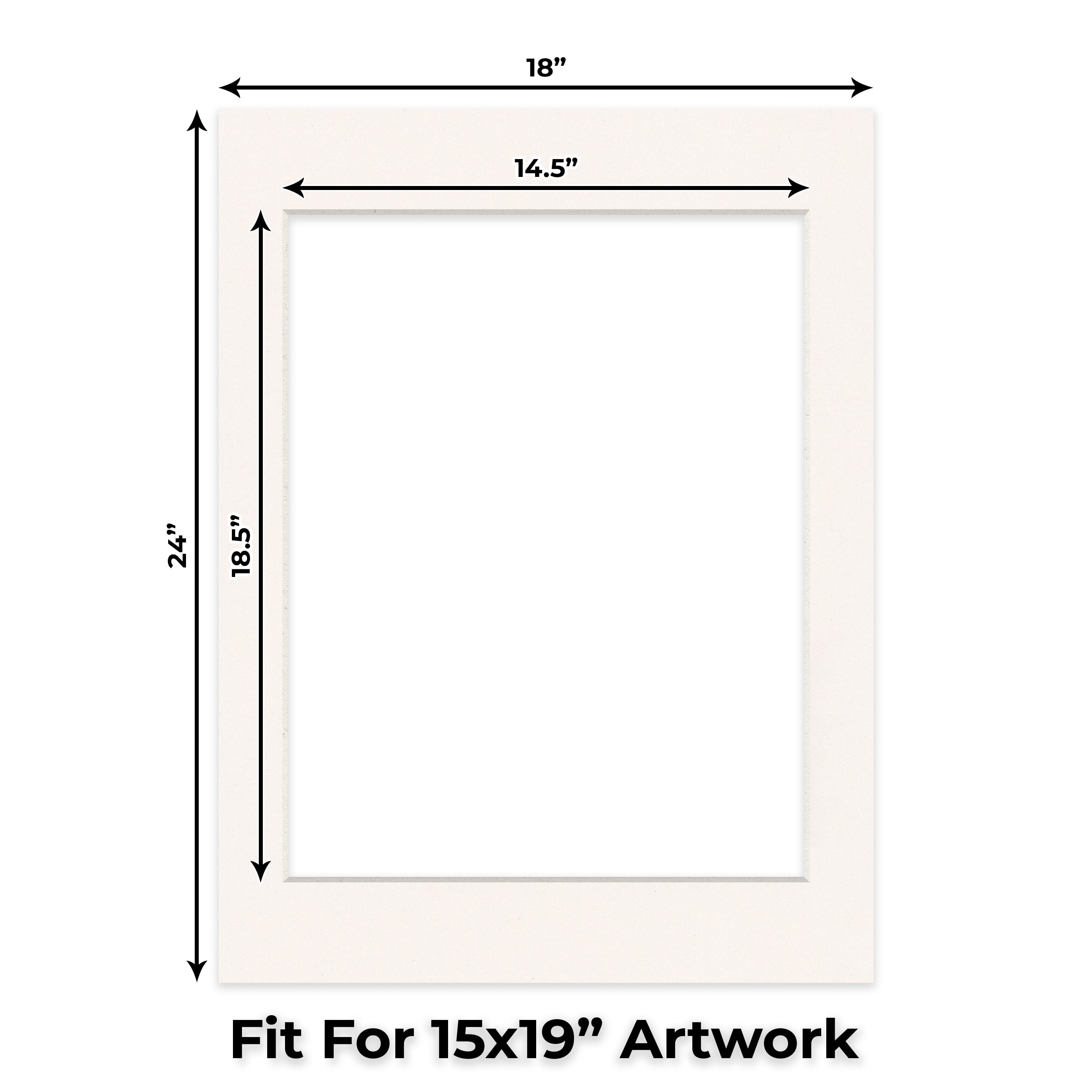 Silver Mist Picture Frame Mat for 18x24 Frames - Fits 15x19 Photos - 1 Mat