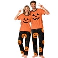 thumbnail image 5 of Family Pajamas Matching Sets - 2 piece Pumpkin Face Short Sleeve Tops+Pants Outfit Sets,Matching Halloween Pjs for Family Couples Women Men for 2XL Pjs, 5 of 8